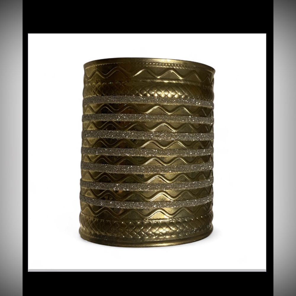 SALE ✈️ Vintage Embellished Brass Statement Cuff Bracelet #7294